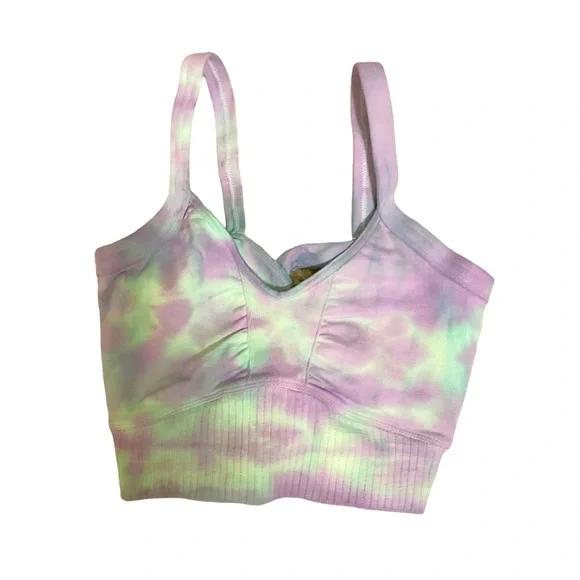 NEW Free People Movement Tie-Dye Scoop Neck Bra & Shorts [Set] - Picture 2 of 4
